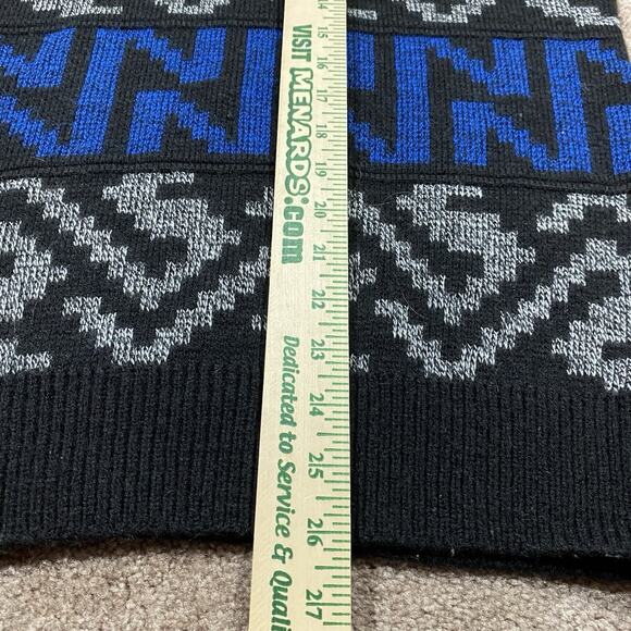 VTG Sweater Graphix Geometric Knit Sweater XL Made USA 80s 90s Blue Black - Picture 7 of 9